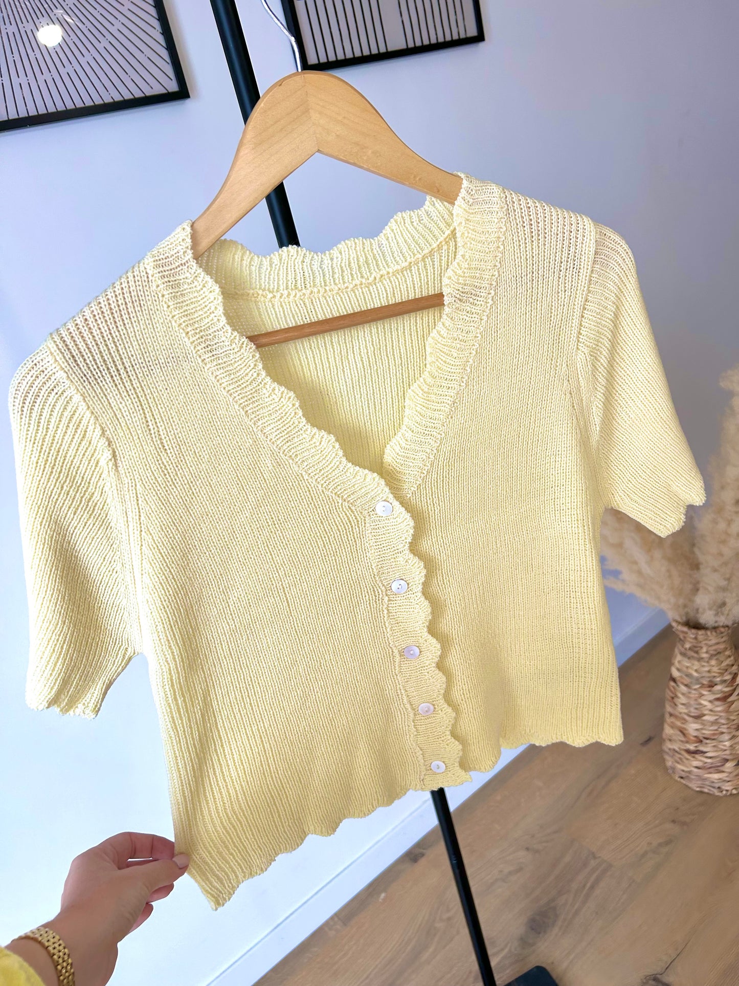 Top en maille jaune