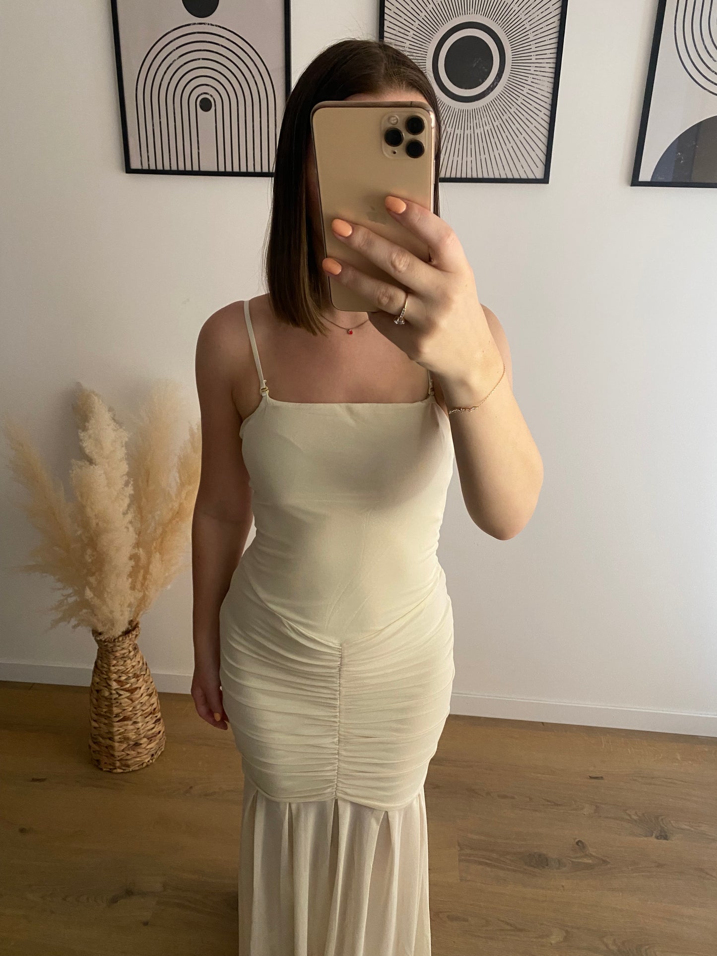 Robe moulante Jaune pastel