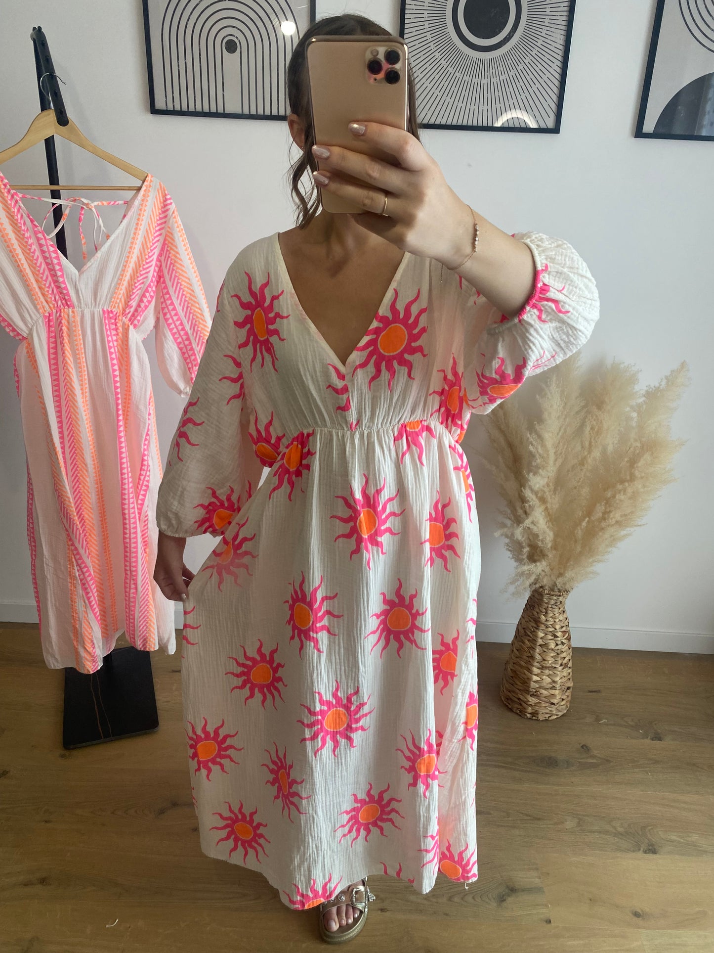 Robe longue Soleil Gaz de coton
