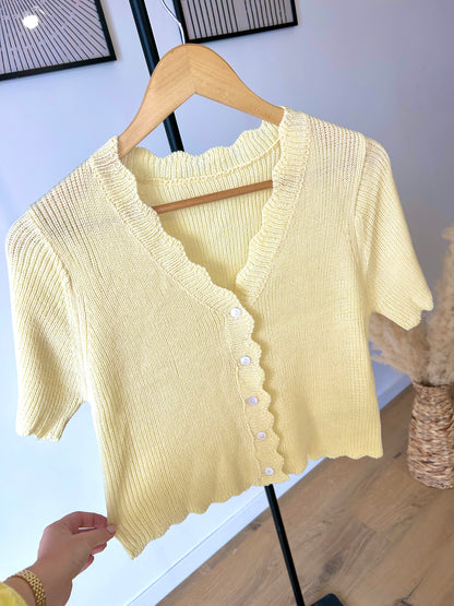 Top en maille jaune