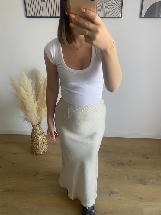 Jupe longue satin