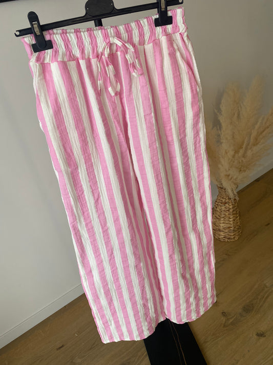 Pantalon rayé Gaz de coton