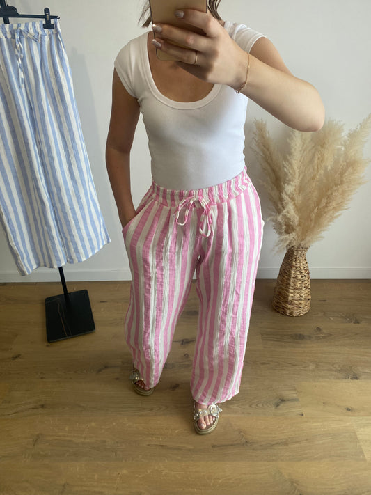Pantalon rayé Gaz de coton