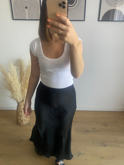 Jupe longue satin