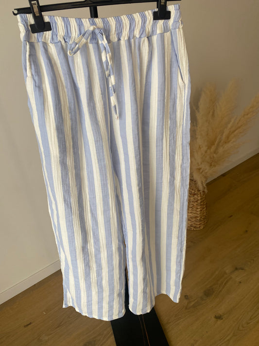 Pantalon rayé Gaz de coton